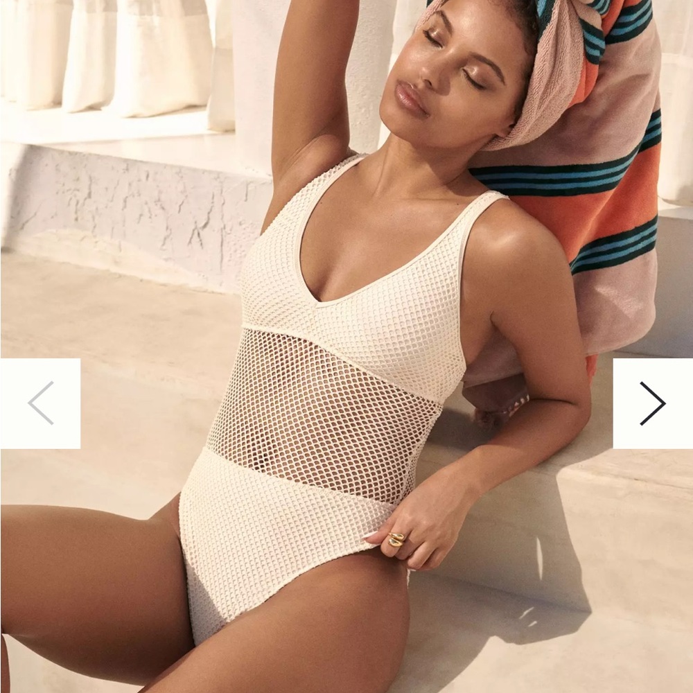 Sanctuary Crochet Scoop-Neck High-Cut One-Piece Swimsuit